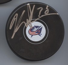 KEEGAN KOLESAR SIGNED COLUMBUS BLUEJACKETS HOCKEY PUCK w/ COA