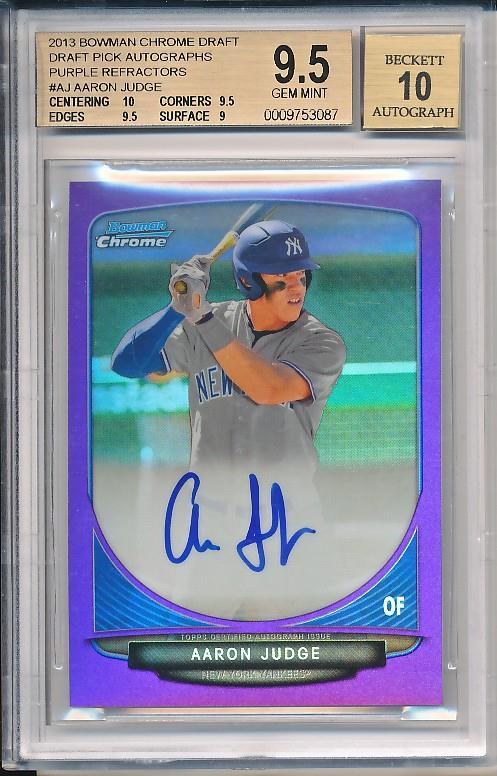 Aaron Judge 2013 Bowman Chrome RC PURPLE Refractor /10 !! BGS 9.5