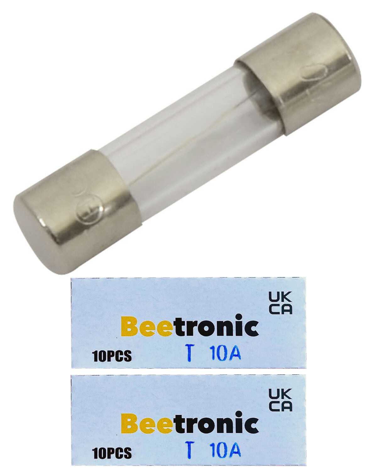 Beetronic 20 x T10A 10A 10 Amp Anti-Surge Time Delay Glass Fuse 20x5mm 250v