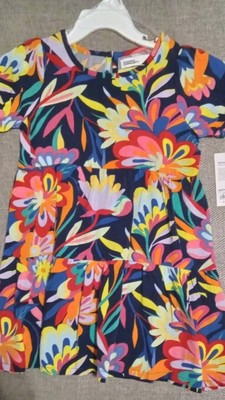 Baby Girl Navy Blue Floral Dress Size 24 Months Vacation Resort Wear Mexican