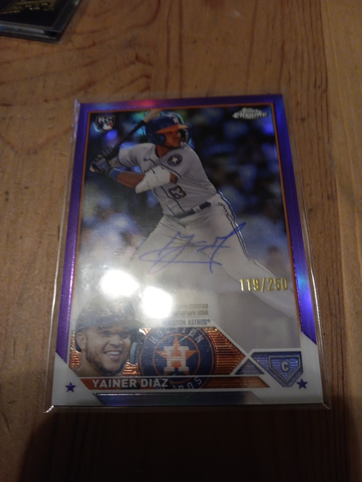 2023 Topps Chrome Yainer Diaz Purple Refractor Rookie Auto /250 RC #RA-YD