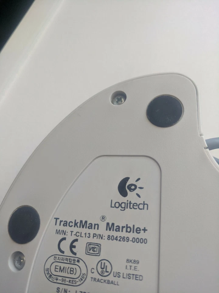 Logitech T-CL13 PS/2 Trackman Marble+ Classic Mouse 2-Button w/Scroll 8042690000 - Image 3 of 3