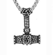1pc Fashion Trend Viking Hammer Pendant Necklace For Men cain 23.6". #TM6