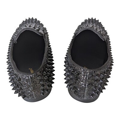 JUMP NEWYORK Lord - Midnight Black Glitter Spike Loafers  display picture 3