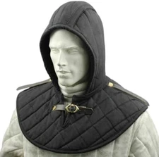 Medieval Cotton Collar Cap - Thick Padded Renaissance Arming Coif
