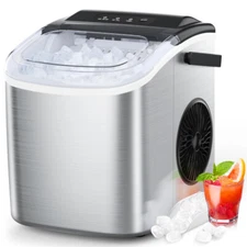 COWSAR Ice Maker Countertop, Stainless Steel Portable Ice Maker Machine