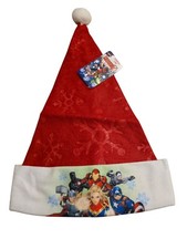 Marvel Comics Avengers Captain Marvel Christmas Holiday Santa Hat New Tags