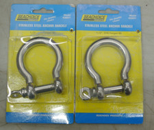  2 SEACHOICE PRODUCTS 43201 Stainless Steel Anchor Shackle 1/2", 316 Forged SS