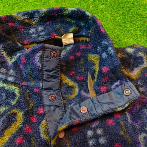 Vintage Patagonia Fleece Sweater Mens Medium Snap-T Monogram multicolor 90s USA - Picture 3 of 13
