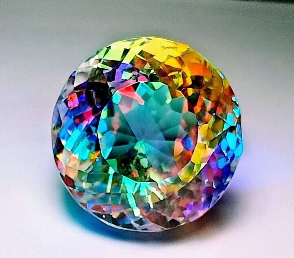 DVD「Mystic Topaz」 A+ 200 CT+ Rainbow Color Round Cut Natural Mystic Topaz