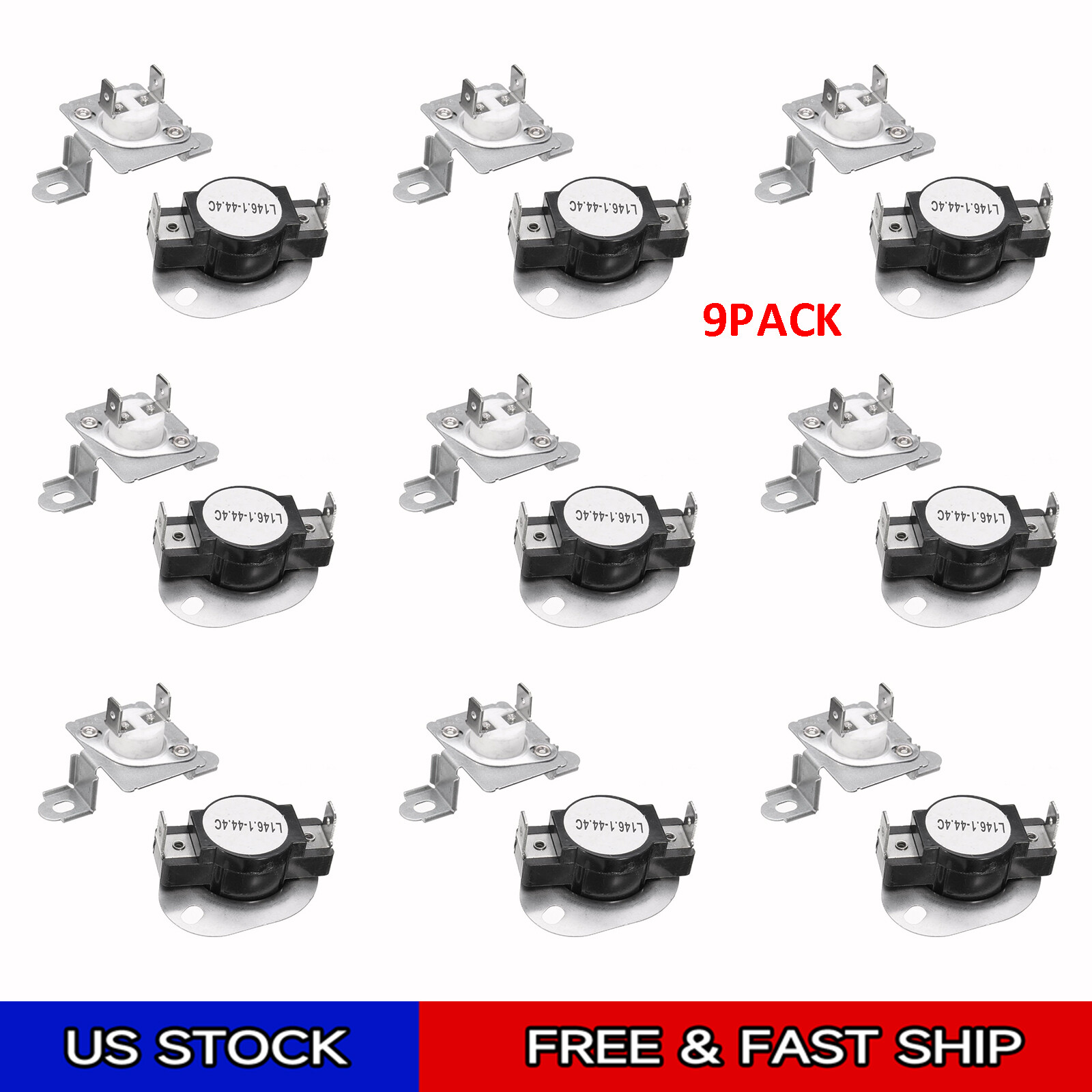 279973 Thermal Cut Off Kit 8318314 Fits Whirlpool Kenmore 3391913 AP3094323 9PCS