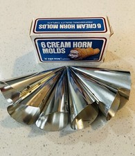 Pastry Mold Set Of 6 Fox Run 4508 Cream Horn Molds, Tin-Plated Steel