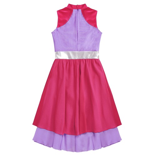 Niños Niñas Disfraz Baile Ropa Alabanza Vestido Fiesta Uniforme Figura Cuello Simulado - Imagen 23 de 48