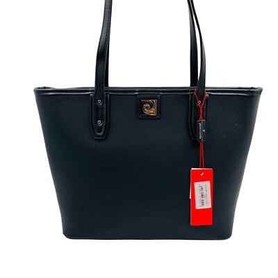 PIERRE CARDIN Women Black Eco Vegan Leather Shoulder Bag