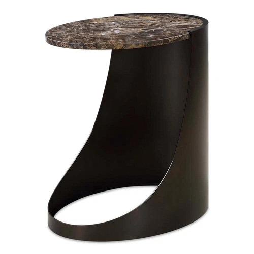WELLING CONTEMPORARY SLEEK METAL & MARBLE TOP ACCENT END TABLE UTTERMOST 50095 - Picture 2 of 6