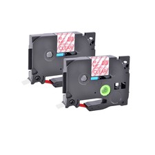 2 PK TZ132 TZe132 Label Tape Red on Clear For Brother P-Touch PT-350 0.47'' 12mm