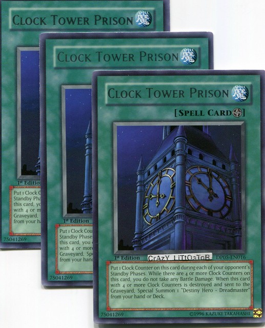 3 X YUGIOH CLOCK TOWER PRISON 1ST ED SILVER RARE N/MINT DP05EN016 eBay