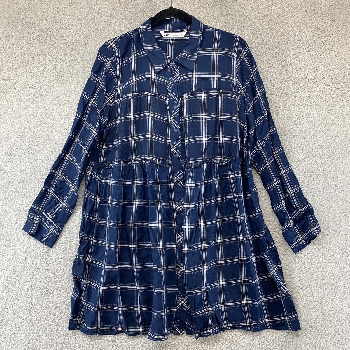 Zara blue smock clearance dress