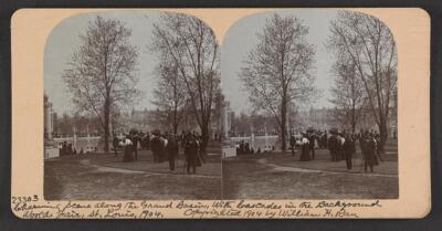 Charming scene along the Grand Basin, with cascades in background, - Old Photo