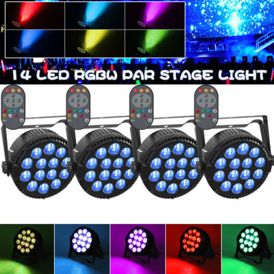 4x Par Scheinwerfer 140W 14 LED Par Strahler RGBW DMX512 DJ Show Partylicht