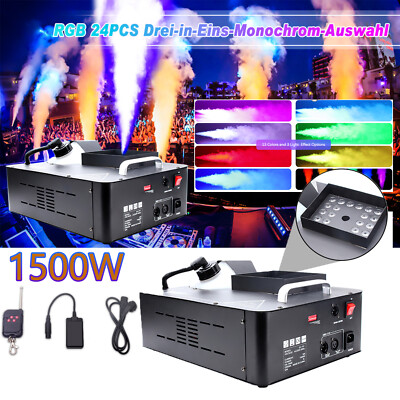 1500W 24 LED RGB DMX Nebelmaschine mit Fernbedienung Vertikal Upspray Effekt