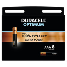 Duracell Optimum AAA LR03 MN2400 1.5V Alkaline Batteries x 8 **Long Expiry**