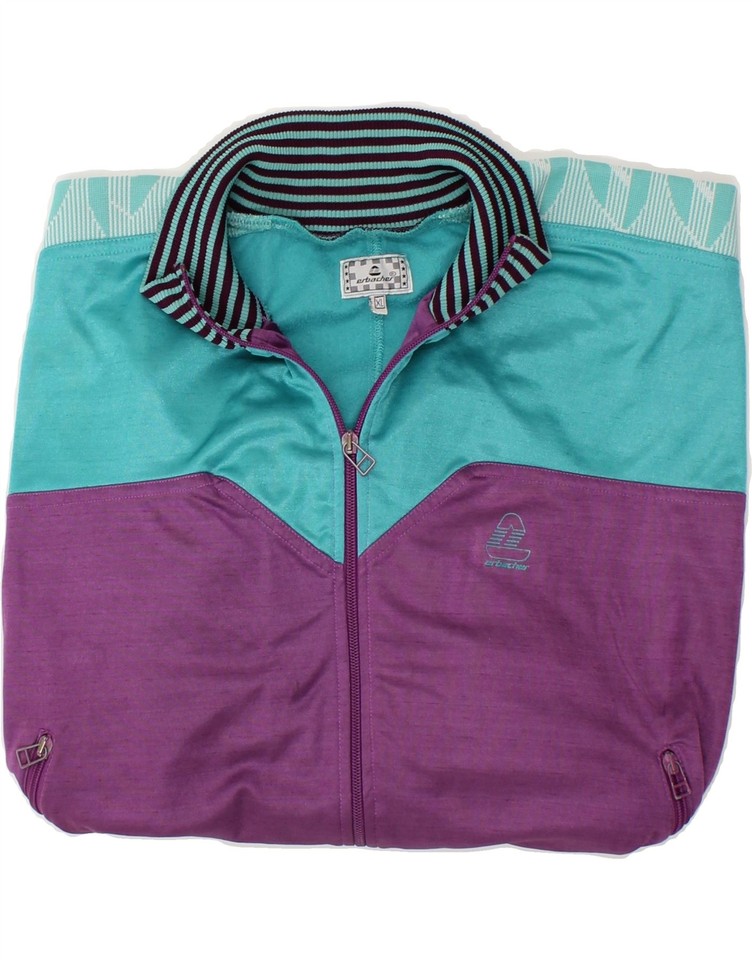 ERBACHER Mens Graphic Tracksuit Top Jacket XL Purple Colourblock