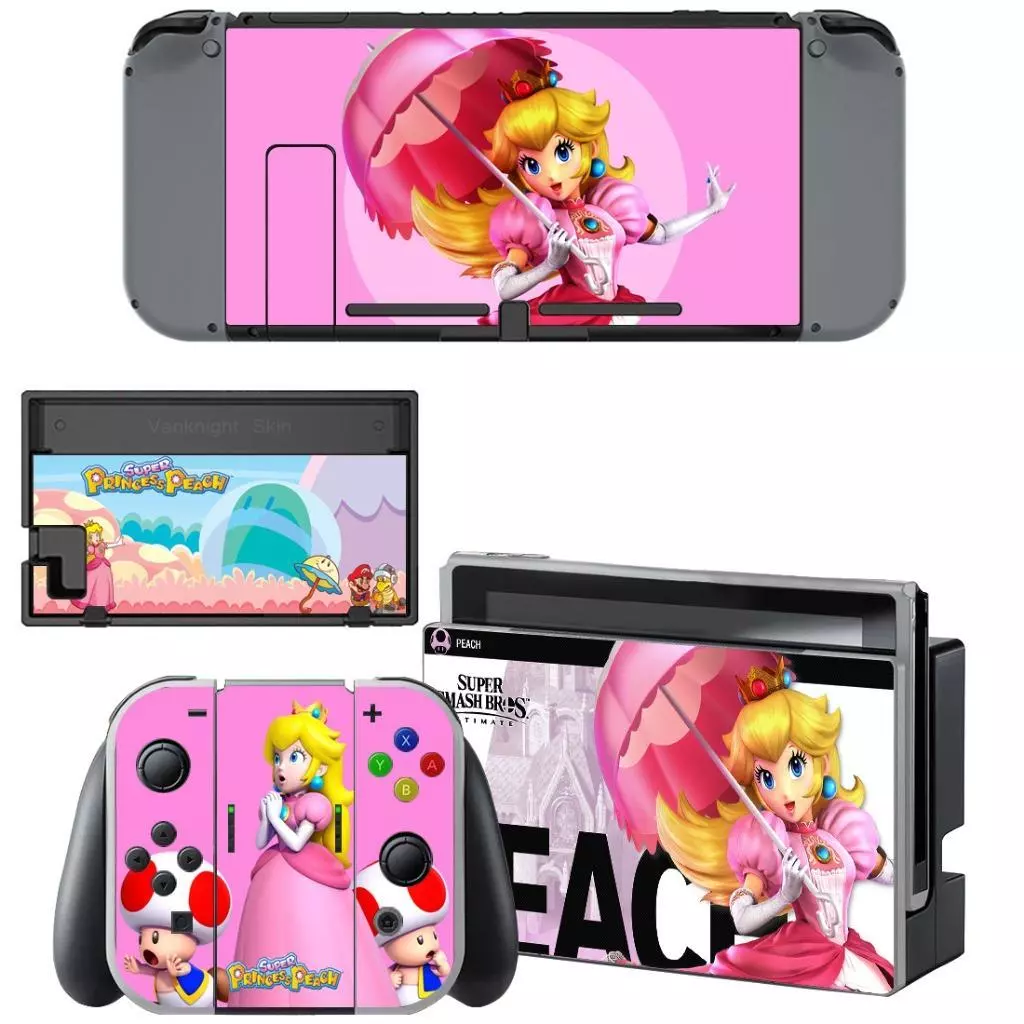 Nintendo Switch Consoles Joy-Con Super Princess Peach Vinyl Decal