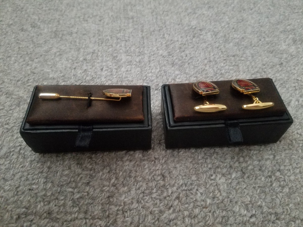 hugo boss cufflinks and tie pin set