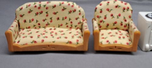 Rosebud Living Room Set Floral Couch, Chairs & more - Calico Critters Sylvanian - Picture 3 of 6