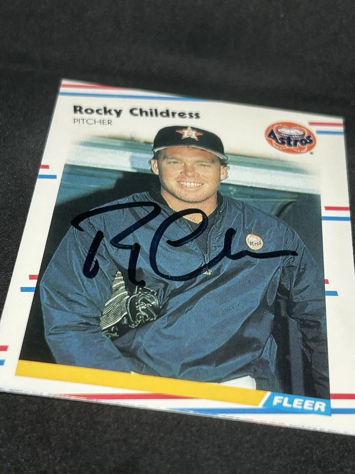 Rocky Childress 1988 Fleer #442 Houston Astros Auto Autographed Signed MLB Card - Image 2 of 3