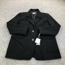 CeCe Blazer Womens L Black Oversized Two Button Lined Jacket Office Career