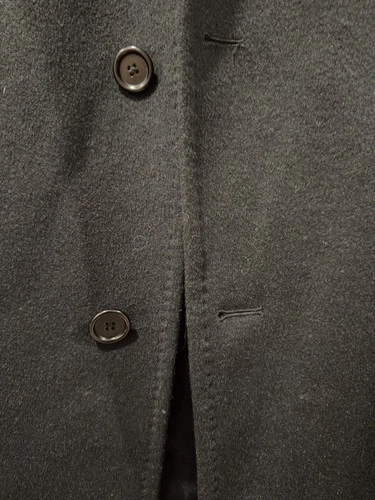 Cardinal of Canada Mens Black Wool Cashmere Overcoat 40R Worn Once Top Coat image 13