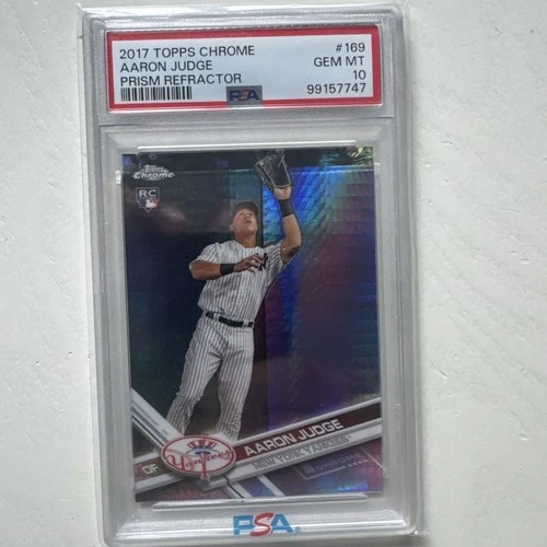 2017 TOPPS CHROME PRISM REFRACTOR #169 AARON JUDGE PSA 10
