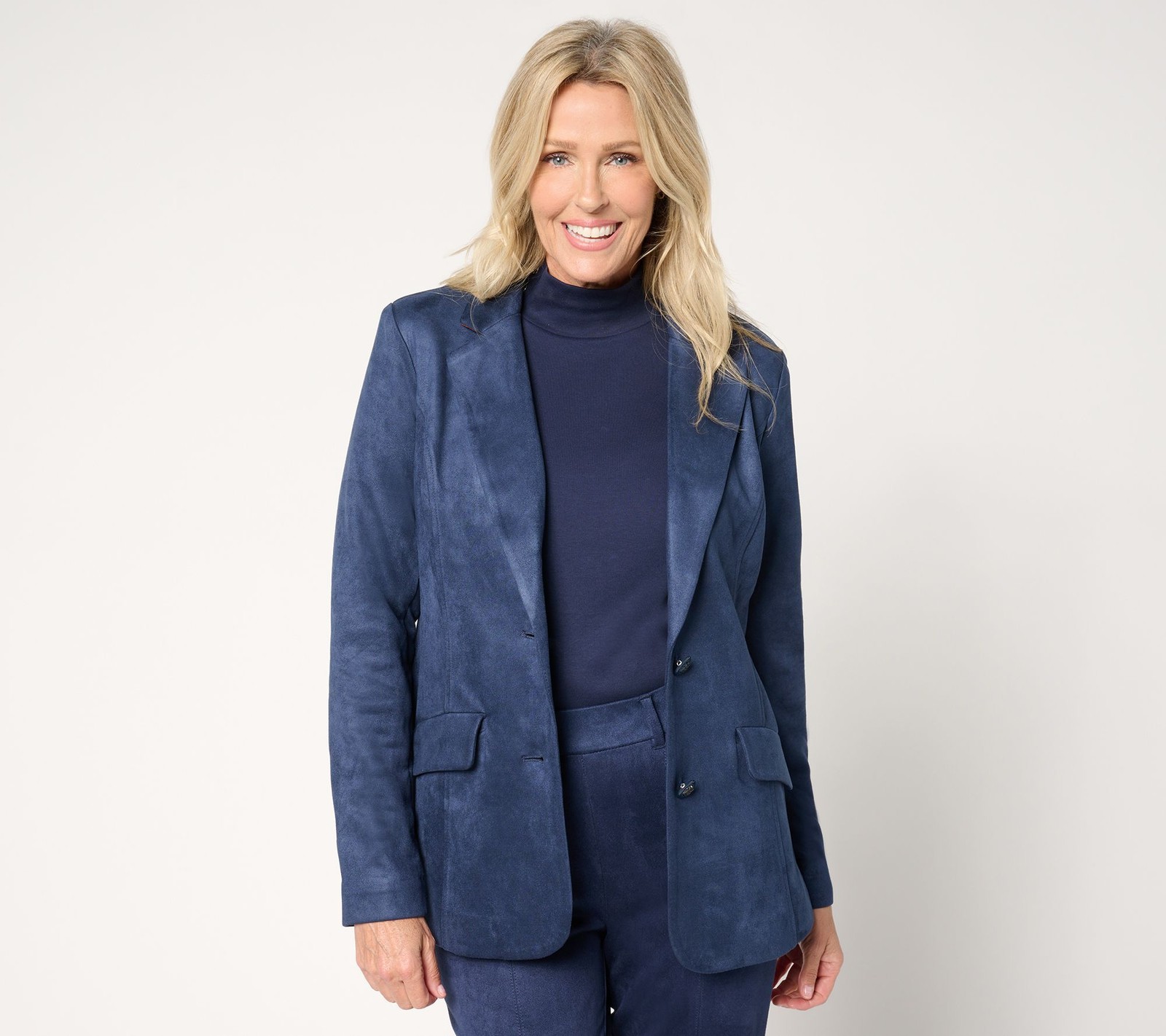 Isaac Mizrahi Live! Women's Petite Jacket PL Estate Faux Suede Hunter A687760