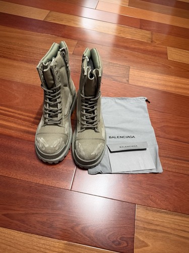 Green Balenciaga Strike Boots