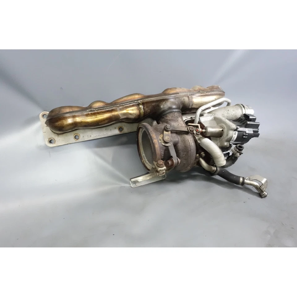 Conjunto de turbo cargador de 6 cilindros BMW F30 335i F10 535i X5 N55 14-19 con válvula OEM Foto 3 de 4