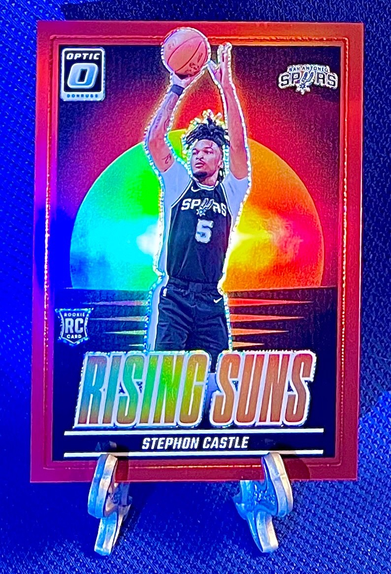 Stephon Castle 2024-25 Donruss Optic Rising Suns Red Prizm /99 RC #6 Grade It