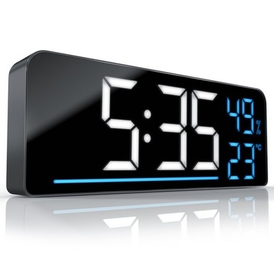 Bearware Wecker LED Anzeige Zweifarbiges Display 9,8 Zoll Timer Temperatur