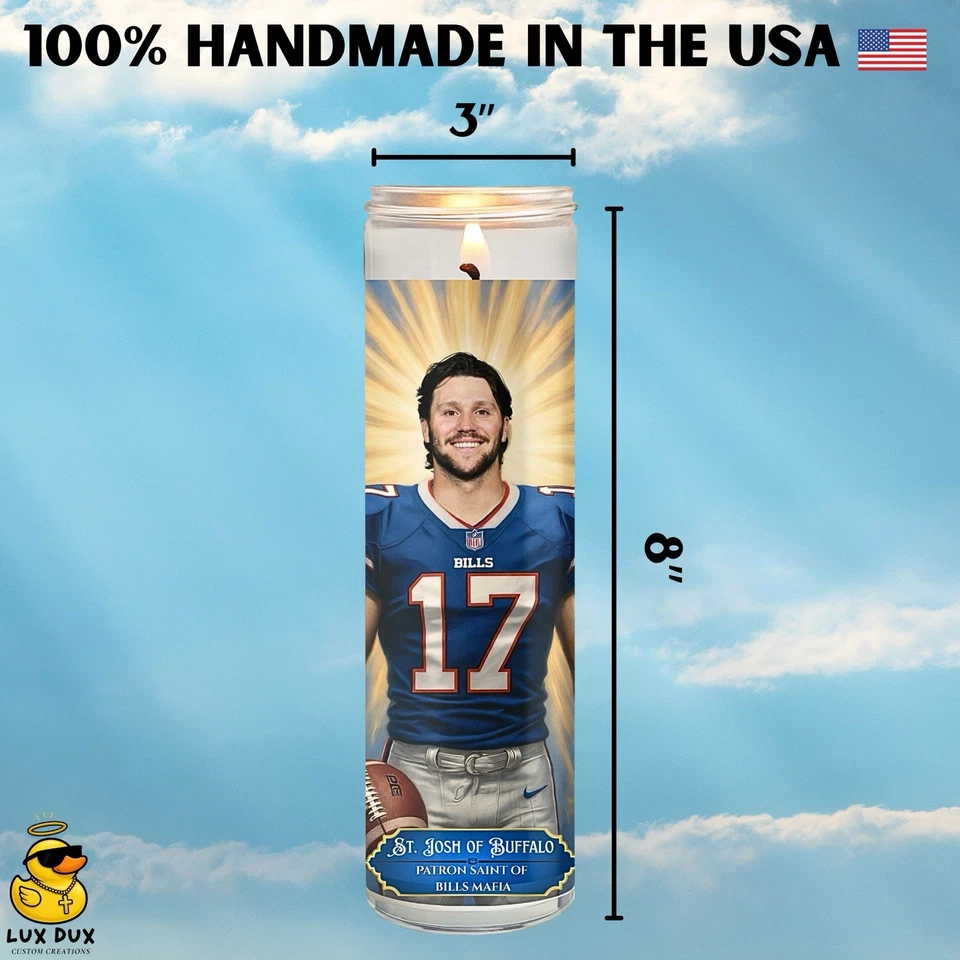 Vela Josh Allen | Divertido regalo de fútbol americano Buffalo Bills | Mercancía de Bills Mafia Foto 4 de 4
