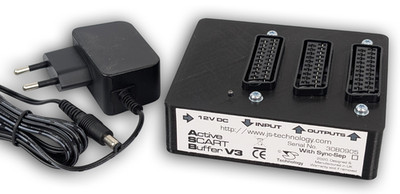 RGB SCART Splitter 1 input 2 output aktiv power Verteiler Distribution Amplifier