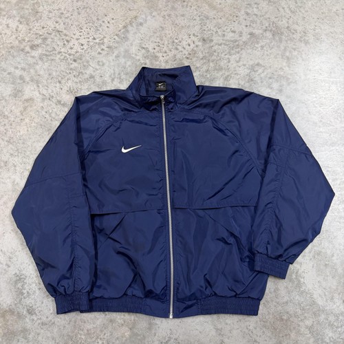 Vintage Nike Team Jacket Mens Large Blue Full Zip Nylon Windbreaker Athletic 90s