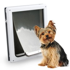 Pet Flap Door 2 Ways Locking Dog Wall Entry Pet Door with Transparent Flap fo...