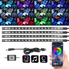 4x Rgb 72 Led Car Interior Floor Light Strips Usb With Bluetooth App Control 4x Rgb 72 Led Car Interior Floor Light Strips Usb With Bluetooth App Control