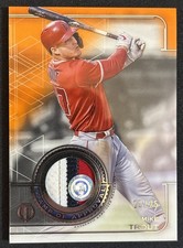 2019 Topps Tribute Mike Trout “Stamp of Approval” 3-Color Patch SP #d /25