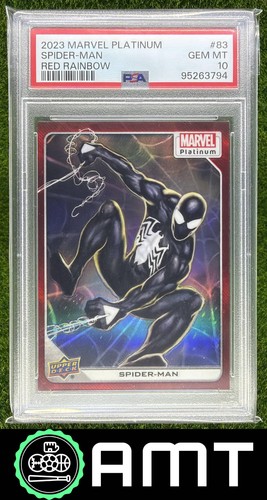 Spider-Man Symbiote Suit PSA 10 2023 UD Marvel Platinum Red Rainbow 3794