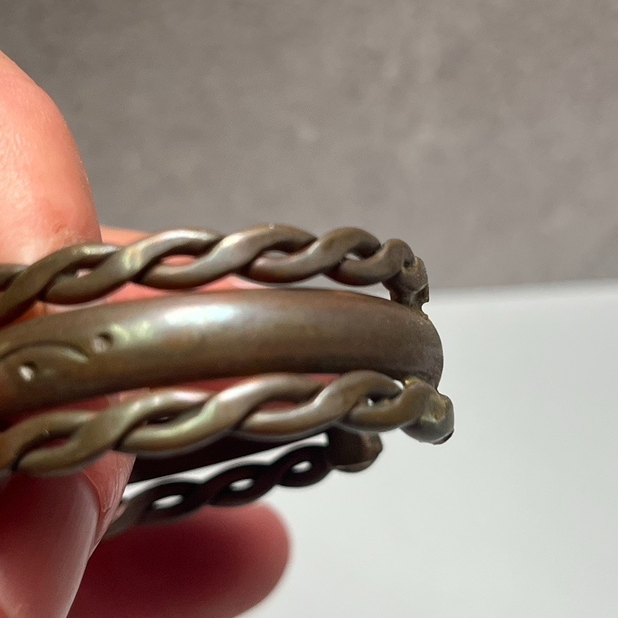 3- Solid Copper Braided Cuff Bracelet Vintage Ban… - image 7