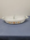 Pyrex Vintage Town and Country Divided Casserole Dish with Lid 1.5 Qt 1963-1967