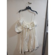 Rhode for Target White Asymmetrical Ruffle Puff Sleeve Mini Dress Womens Medium