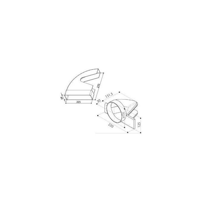 Faber 112.0157.306 Curva 90° Reversibile | Accessorio Cappa Originale